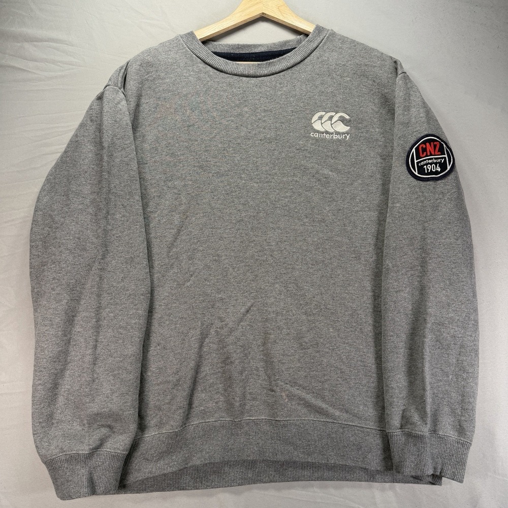 Canterbury Crewneck Sweatshirt Mens XL Gray Pullover Rugby Knit New Zealand